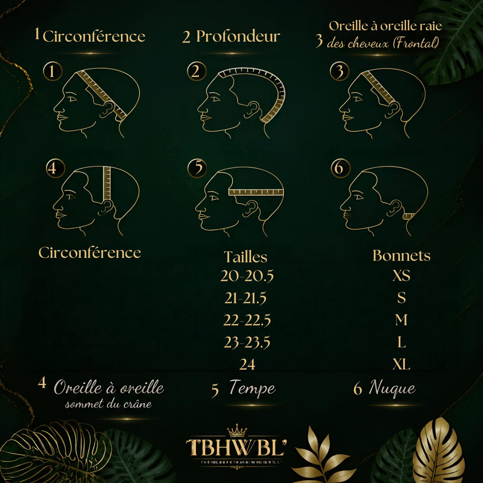Guide de mesure du tour de tête pour choisir la taille de bonnet